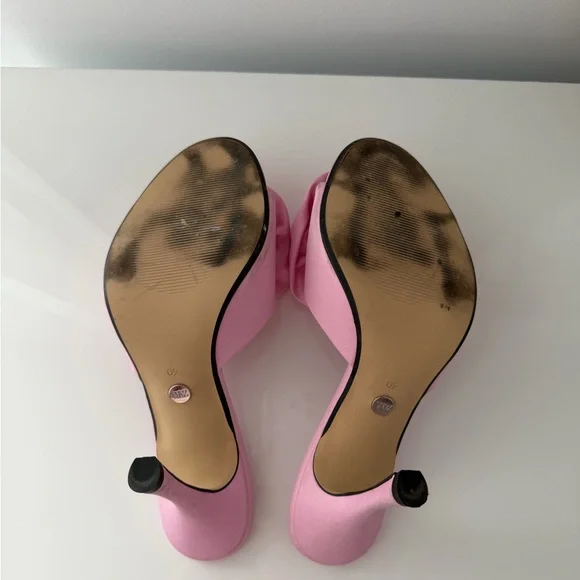 Zara | Satin Flower High Heel Slides - Picture 8 of 8